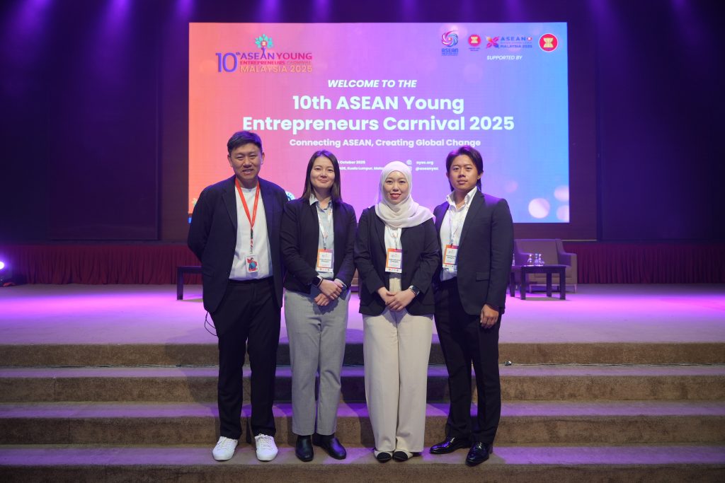 Brunei delegates at the 10th ASEAN Young Entrepreneurs Carnival 2025 stage